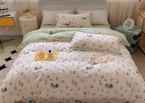 سرير نمط الأزهار الرعوية ثلاث قطع مجموعة