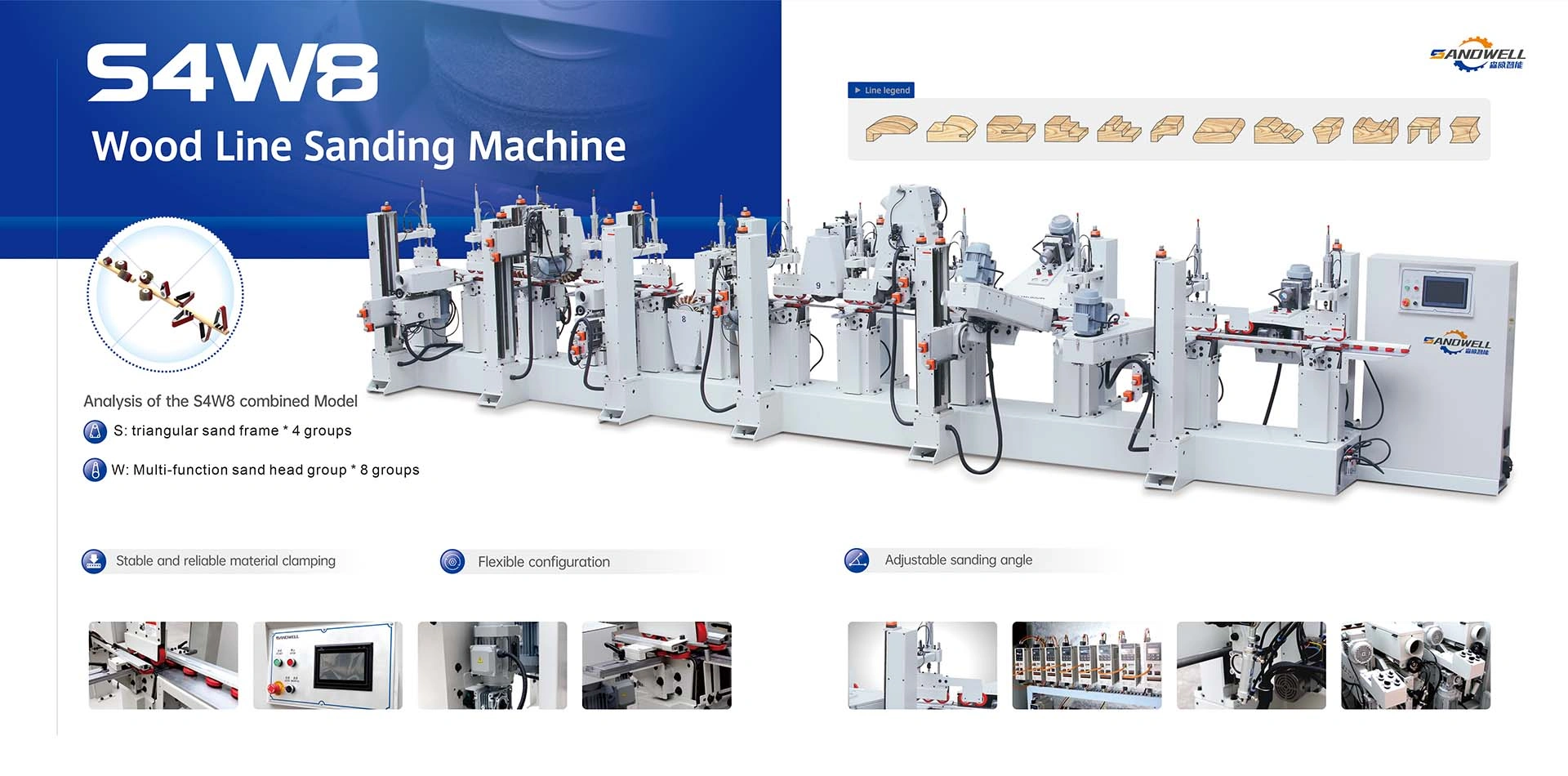 Sanding Center Machine Wood Working Machinery,Profile Sanding Machine,Intelligent Blast ...
