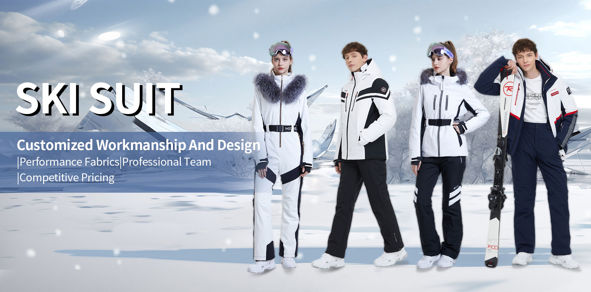 Two-sheet Slim Fit Cotton One-piece Ski Suit