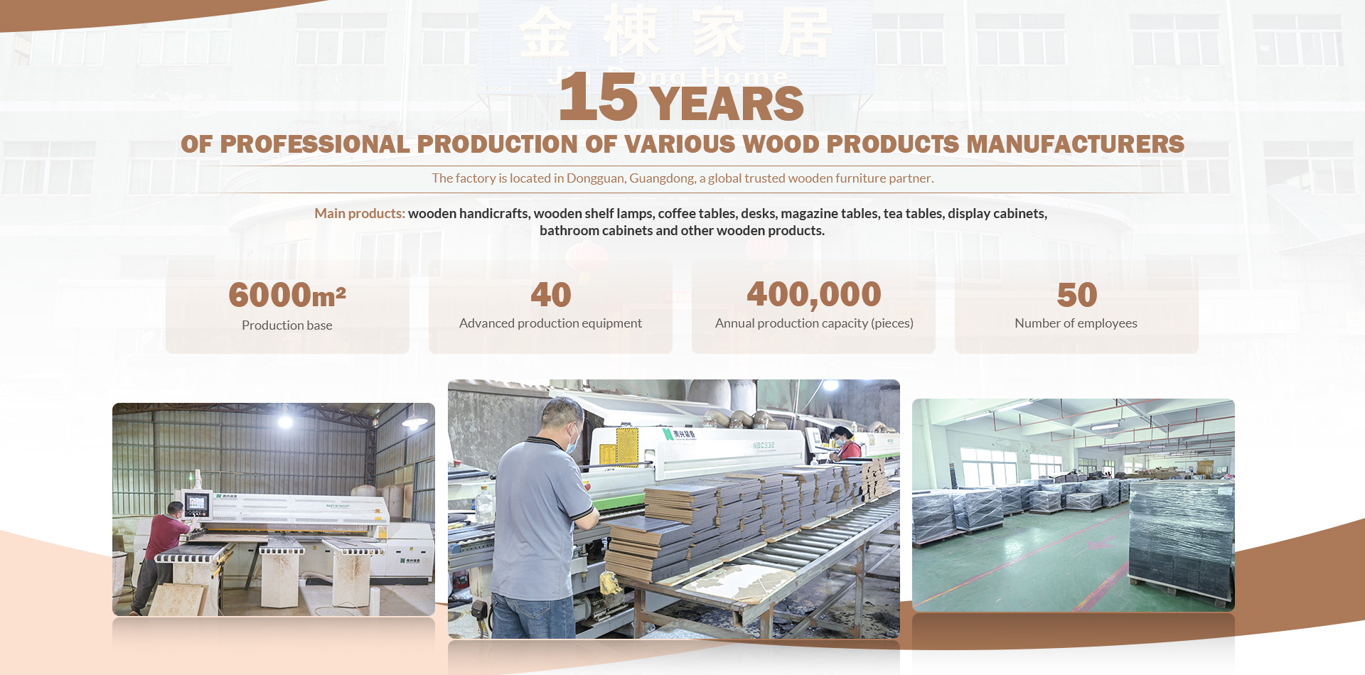 15 years of professional production of various wood products manufacturers