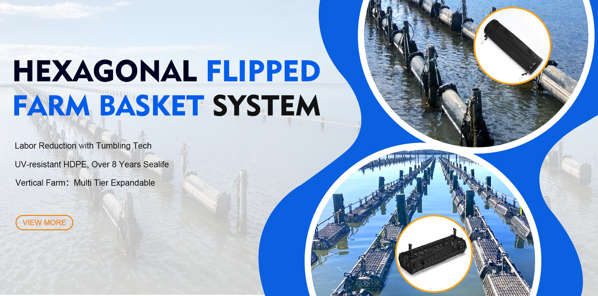 Hexagonal Flipped Oyster Farming Basket System