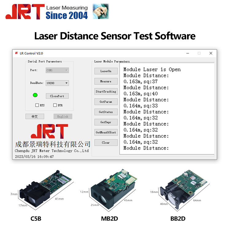 JRT Distance Sensor Test Software