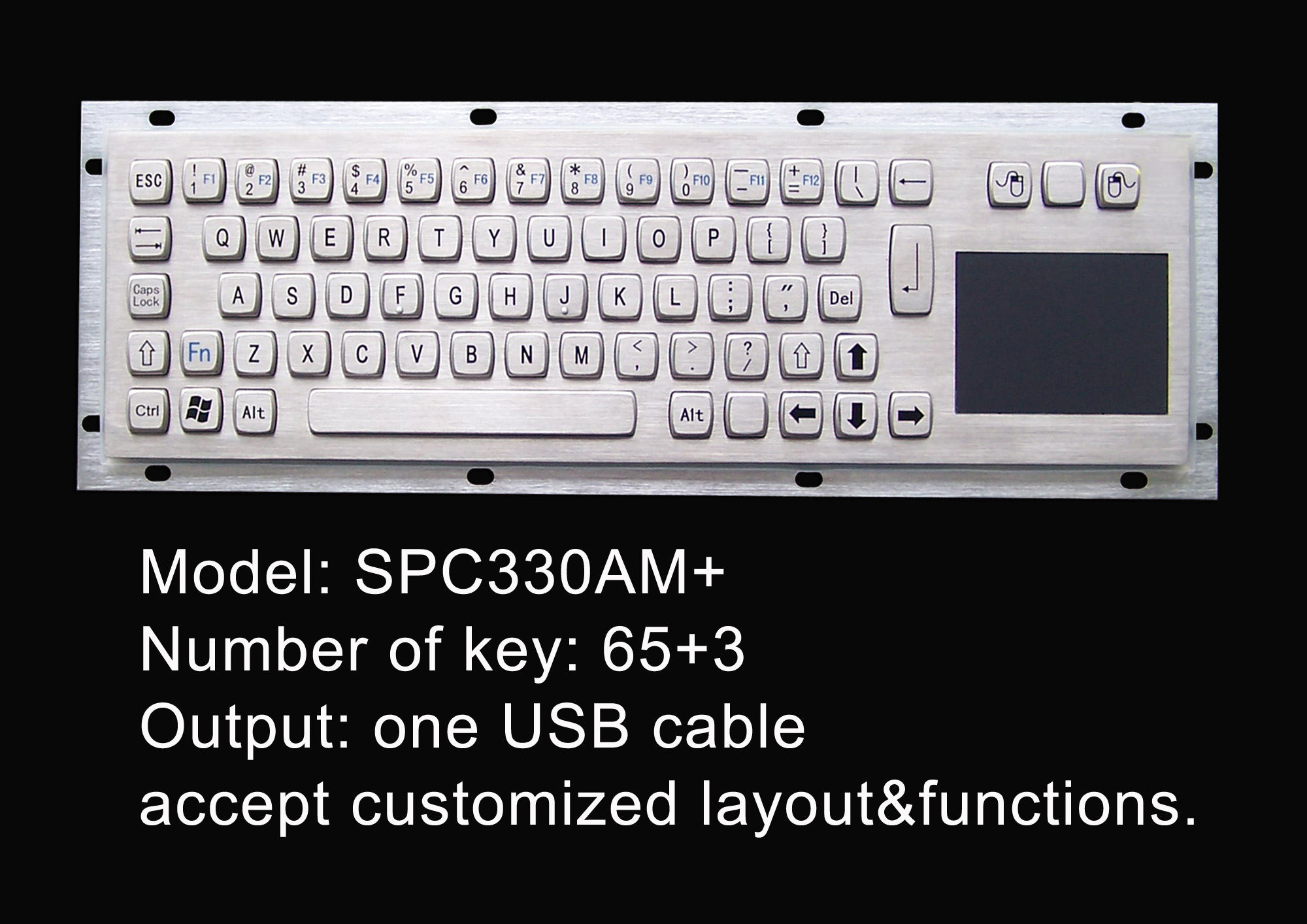 kiosk metal keyboard with touchpad SPC330AM