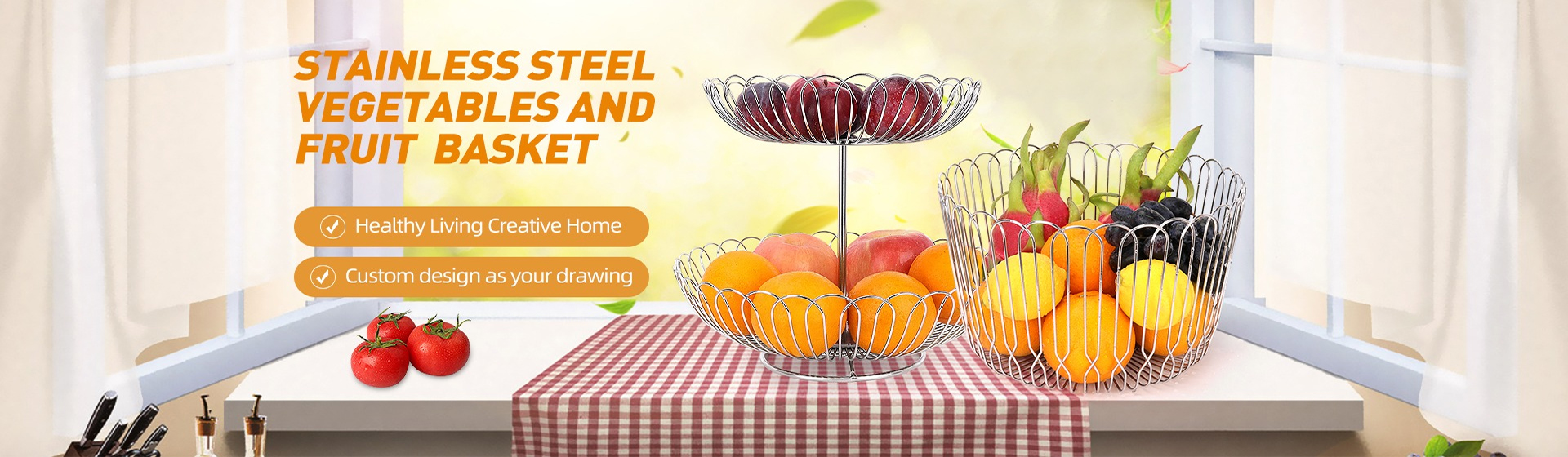 Stainless steel fruit basket