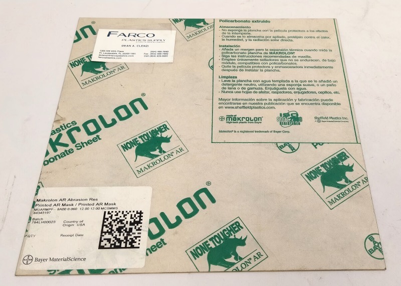 Makrolon® AR polycarbonate sheet Technical Data Sheet