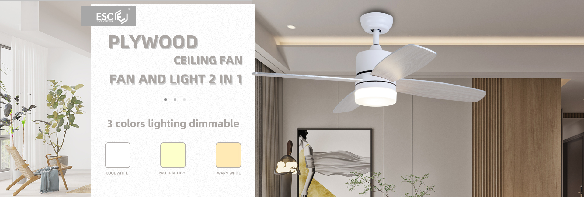 Plywood Blades Ceiling Fan Light