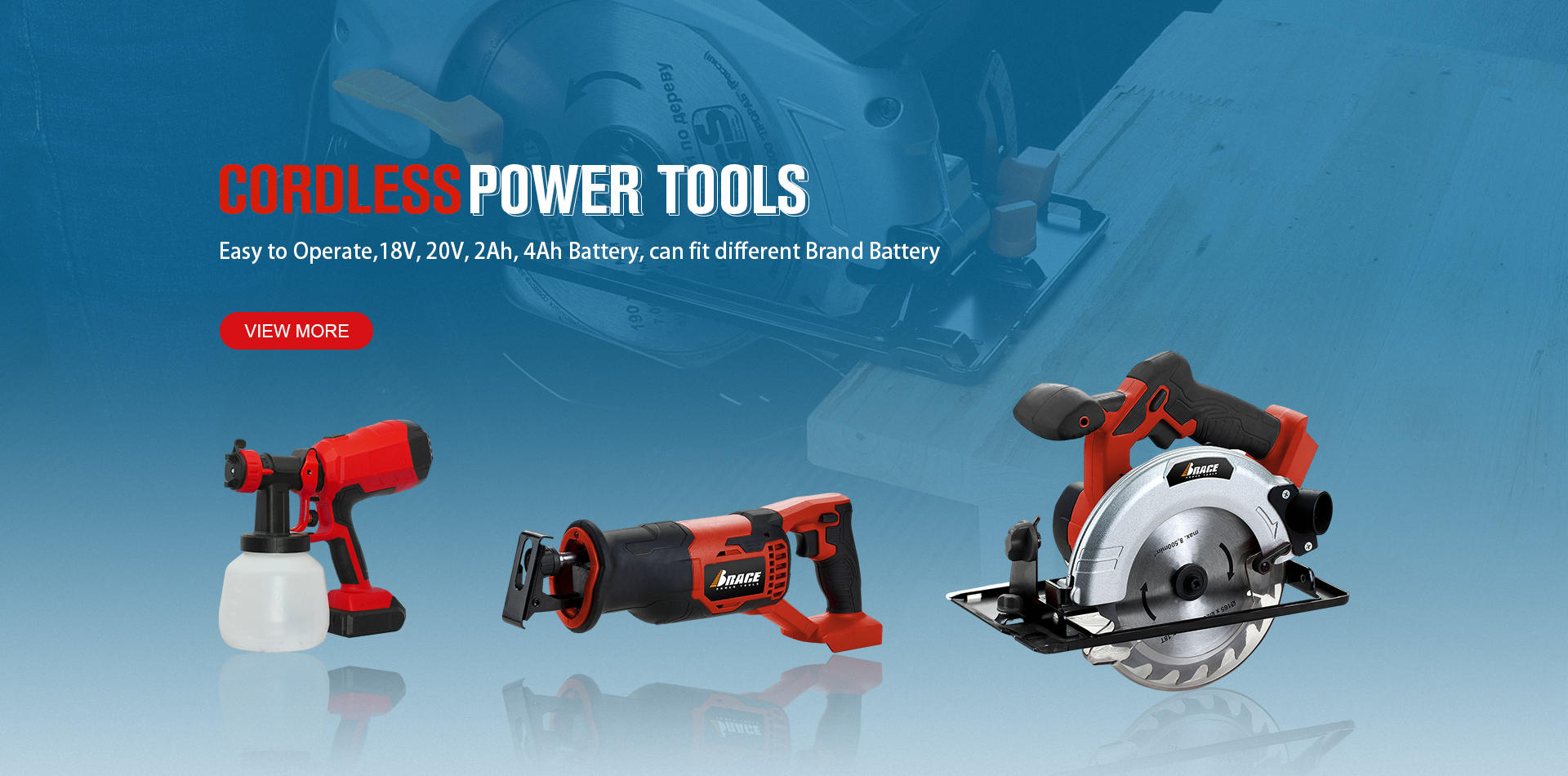 Cordless Power Tools With Different Battery