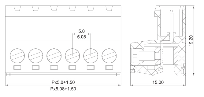 pluggable 4 pin male to female terminal block