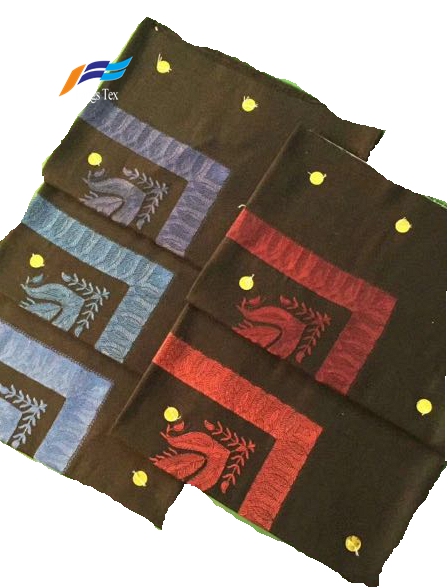 Fashion Latest Pom Pom Embroidered Ladies Summer Scarf