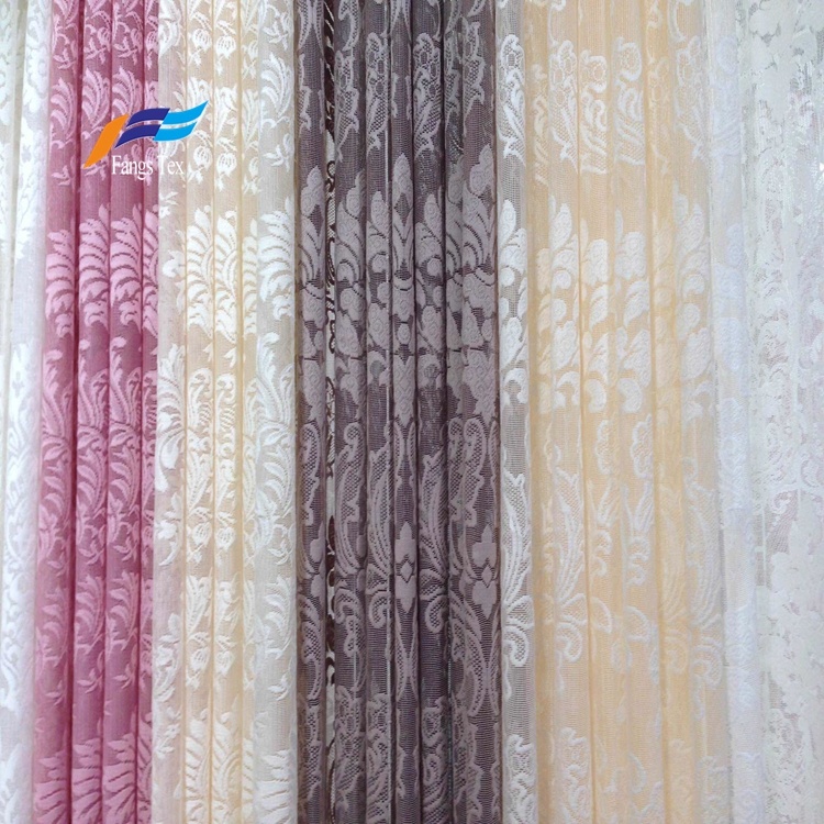 Polyester Embroidered Sheer Voile Upholstery Curtain Fabric 6