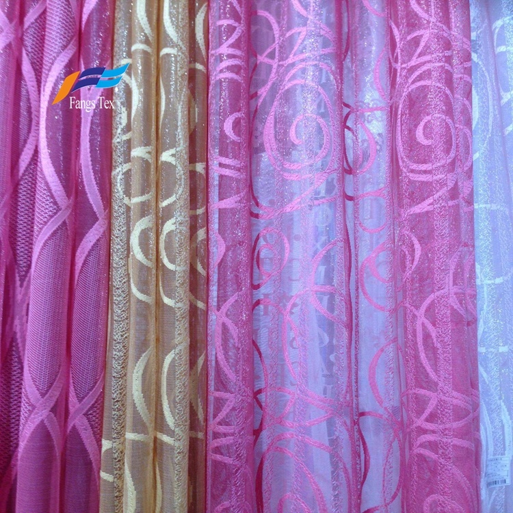 Polyester Embroidered Sheer Voile Upholstery Curtain Fabric
