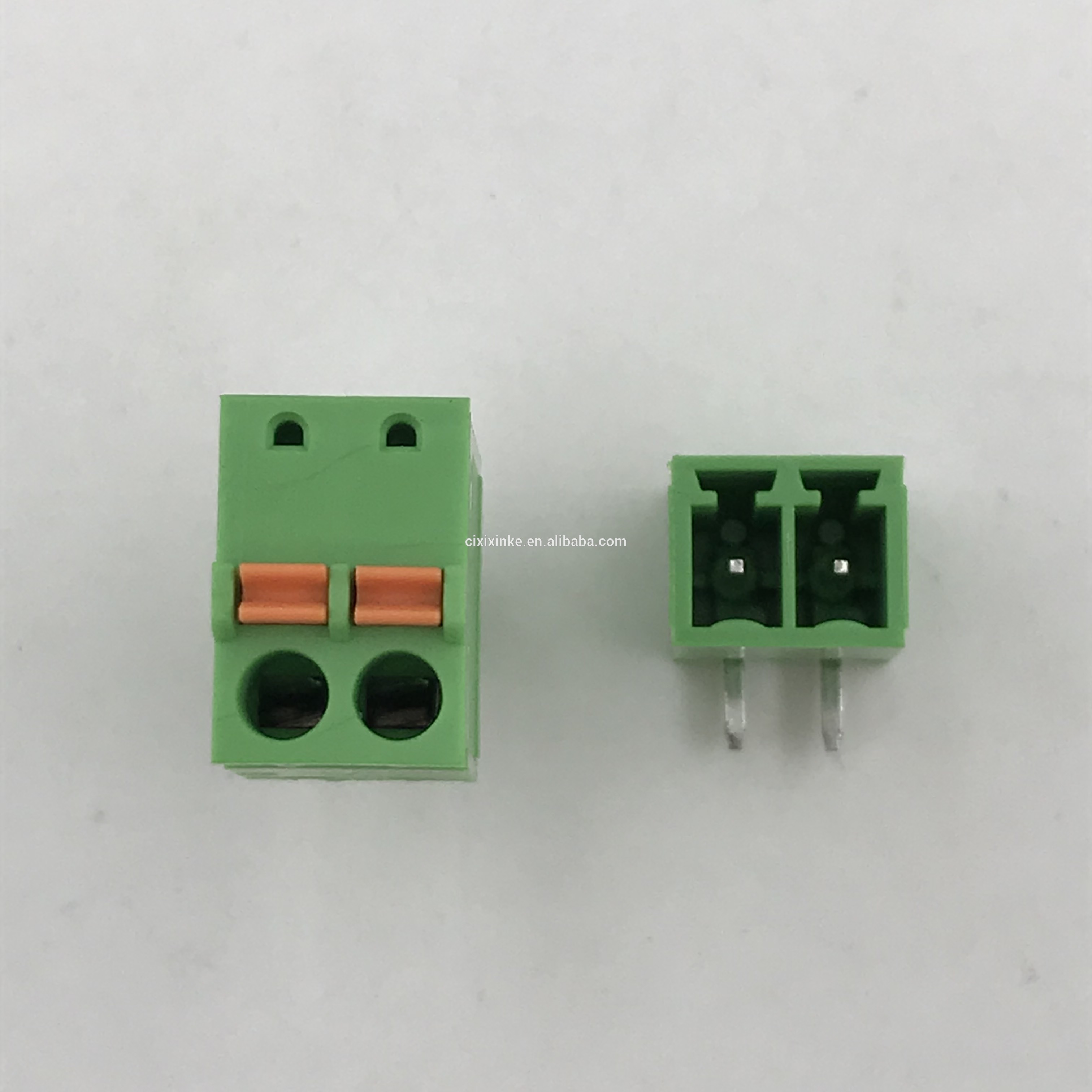 381mm Pitch 2pin Spring Pcb Plug In Terminal Block China Manufacturer 8479