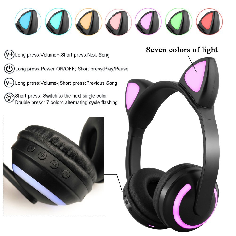 Seven colors light headphone