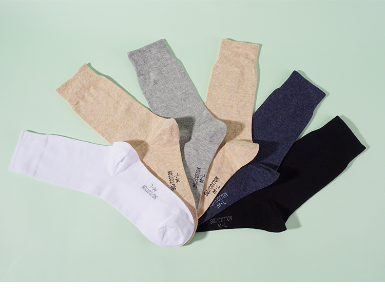 Business 98% Cotton Basic Style Socks