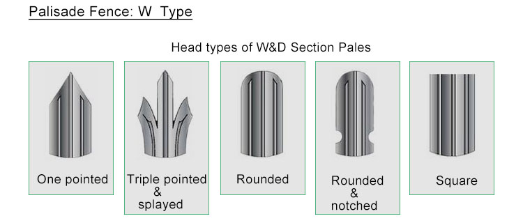 Coating High Security Steel Palisade Galvanized Steel Fence