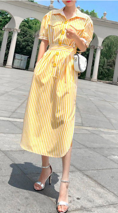 Casual Cotton Striped Dress