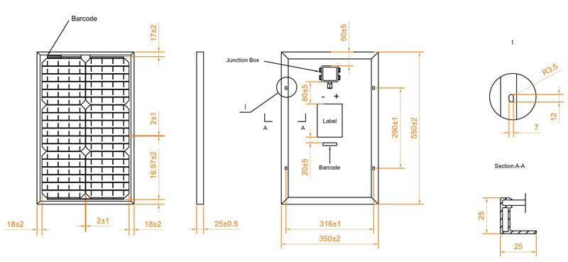 25W Poly Solar Power Panel