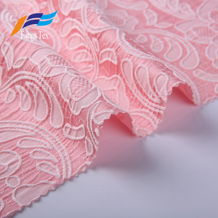100% Polyester Jacquard Embroidery Women Suit Fabric 2