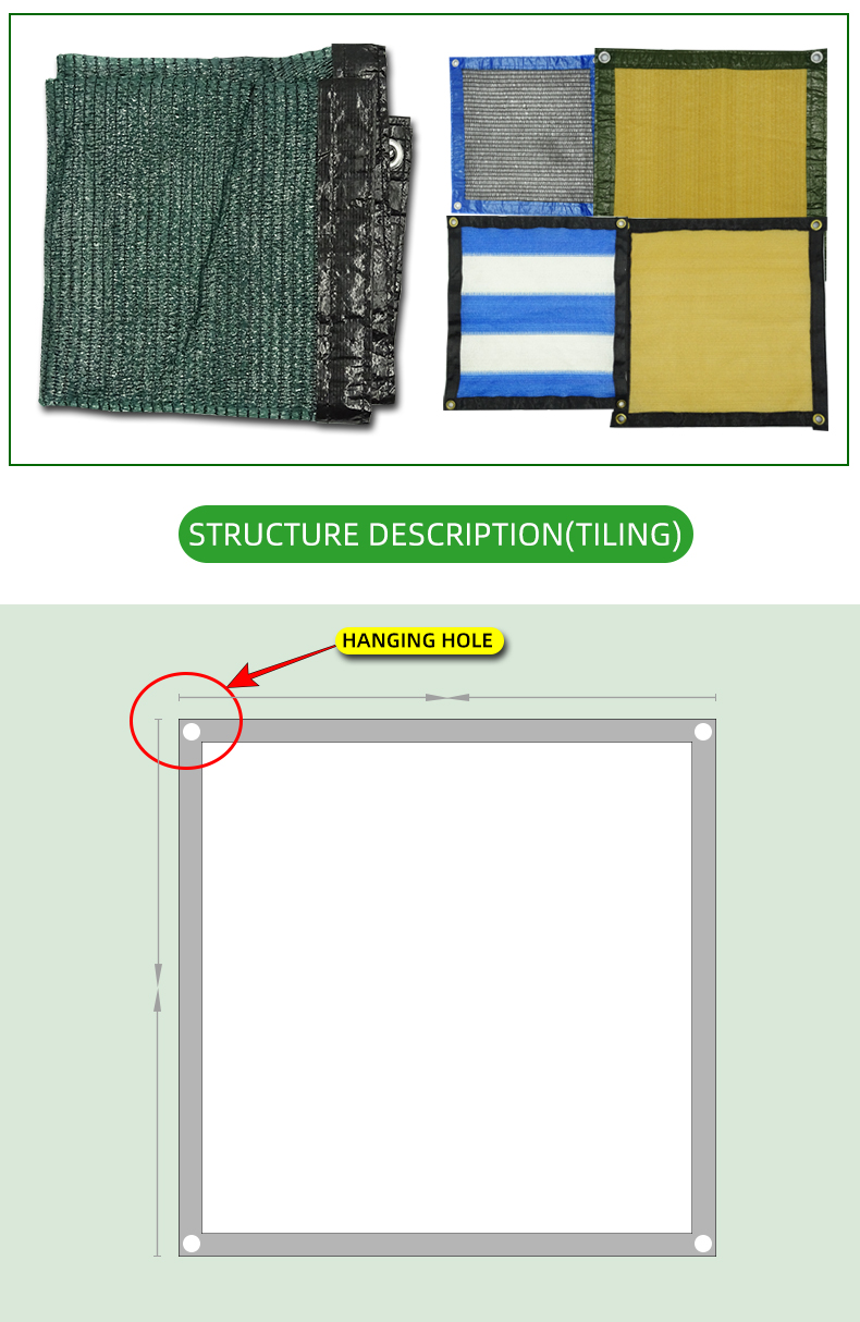 Shade rate 70% Anti Hail Net 