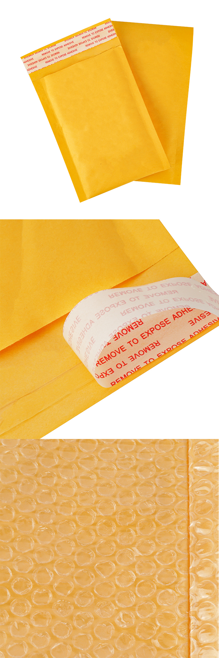 yellow and white kraft bubble envelope