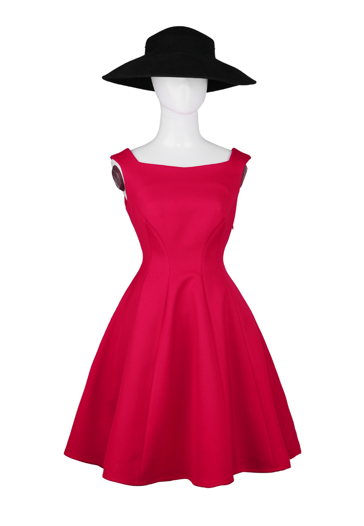 A-line Sleeveless Vintage Dress