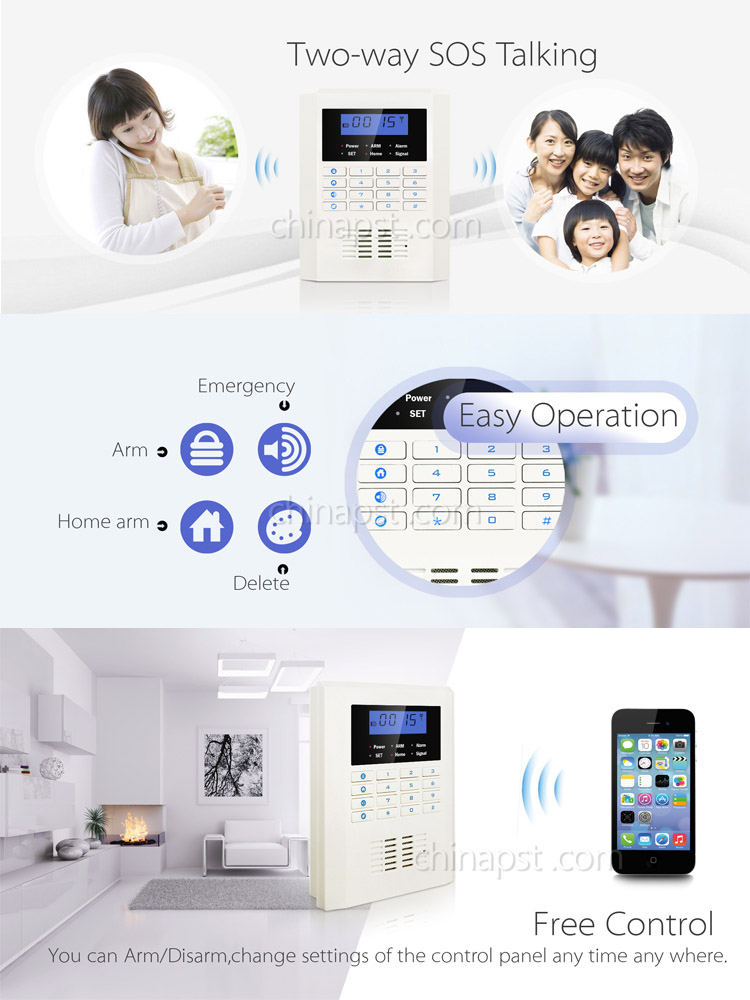 Dual Network GSM Wireless Home Alarm Systems (PST-PG992CQ)