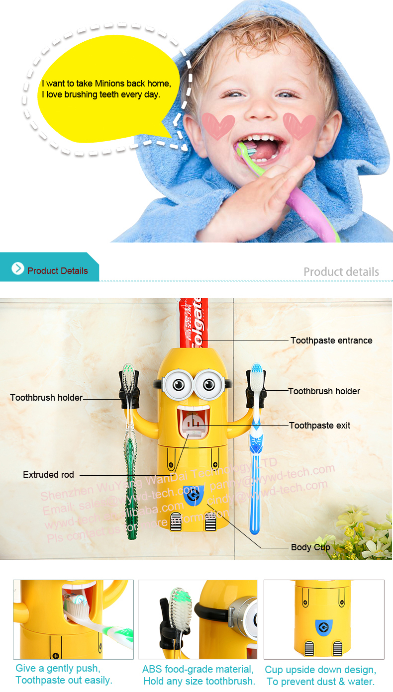 Minion Toothpaste Dispenser and Toothbrush Holder