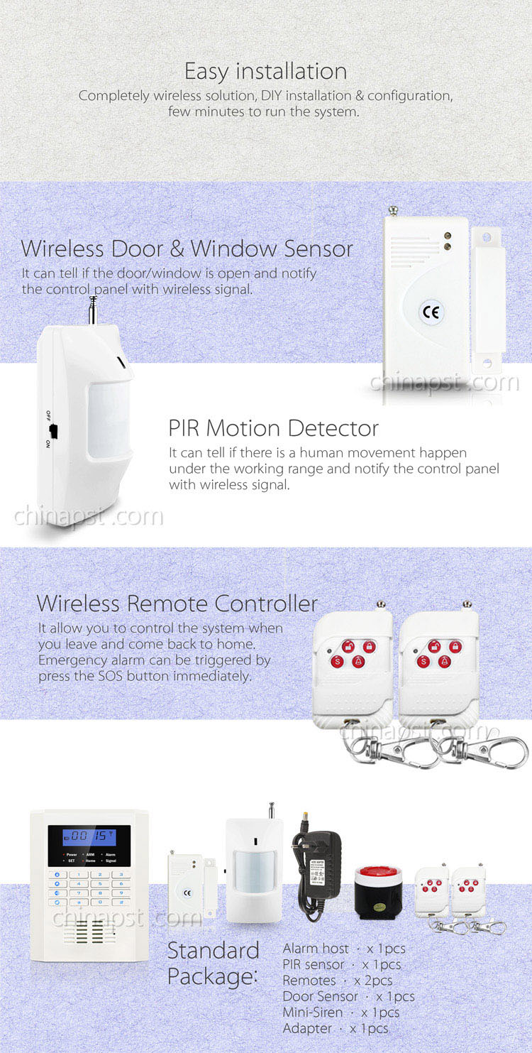 Hot LCD Display GSM PSTN Wireless Home Alarm System (PST-PG992CQ)