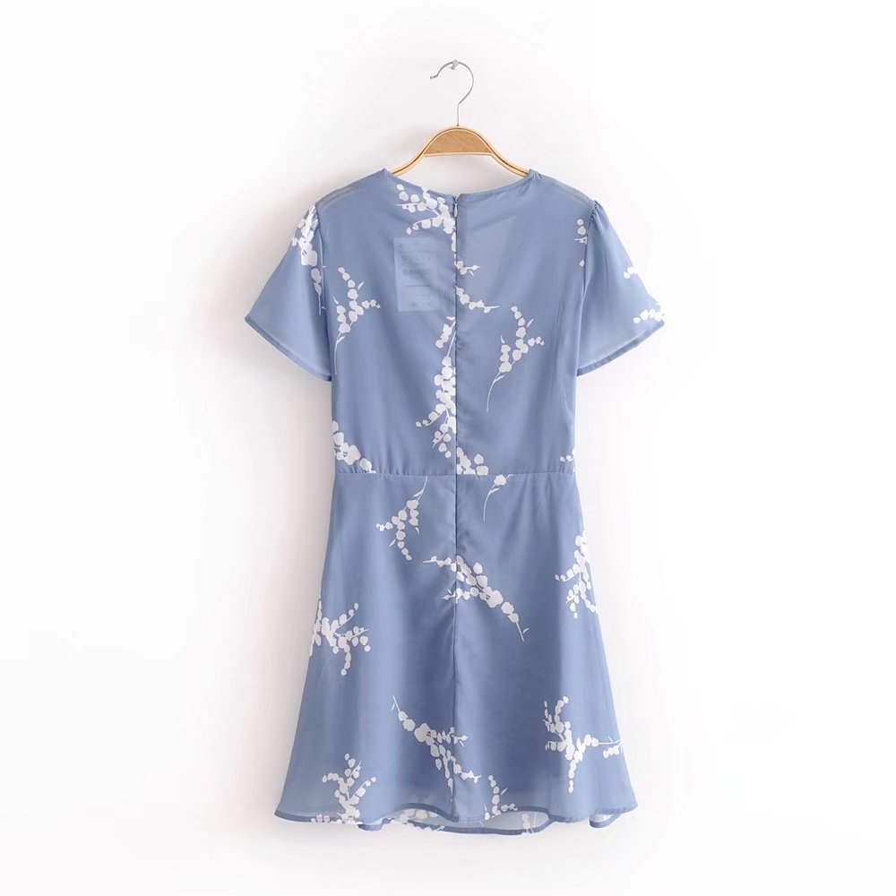 Printed V-neck Dress