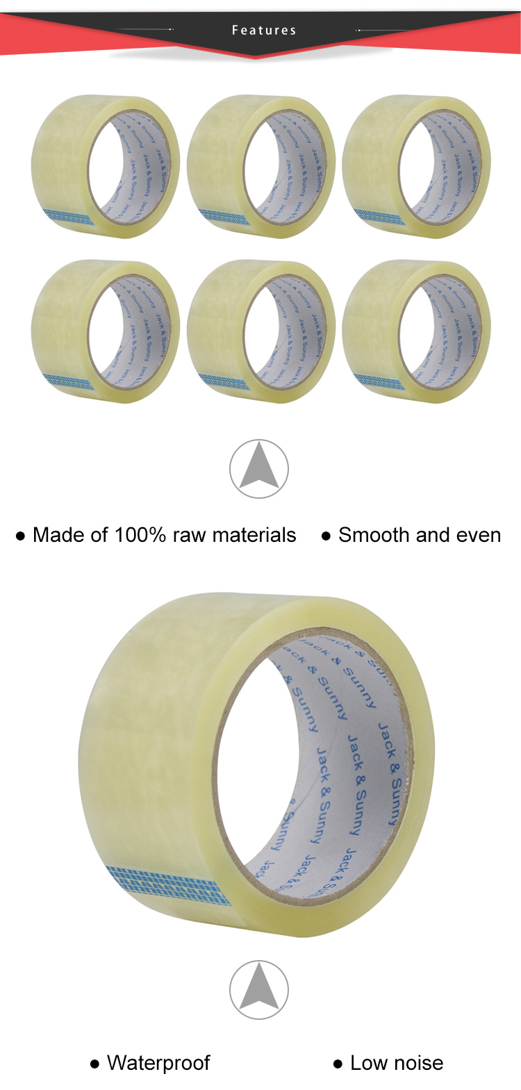 Low Noise Sealing Clear Packing Tape