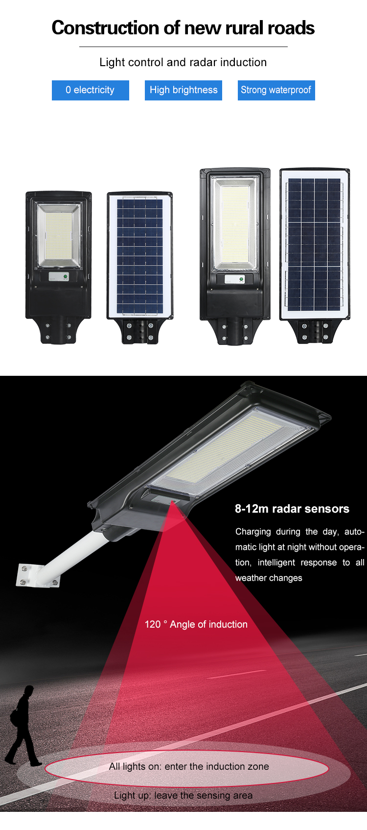 Solar LED street lights without remote control