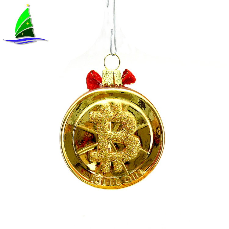 Hanging Glass Bitcoin Style Ornaments Hanging Glass Bitcoin Style Ornaments