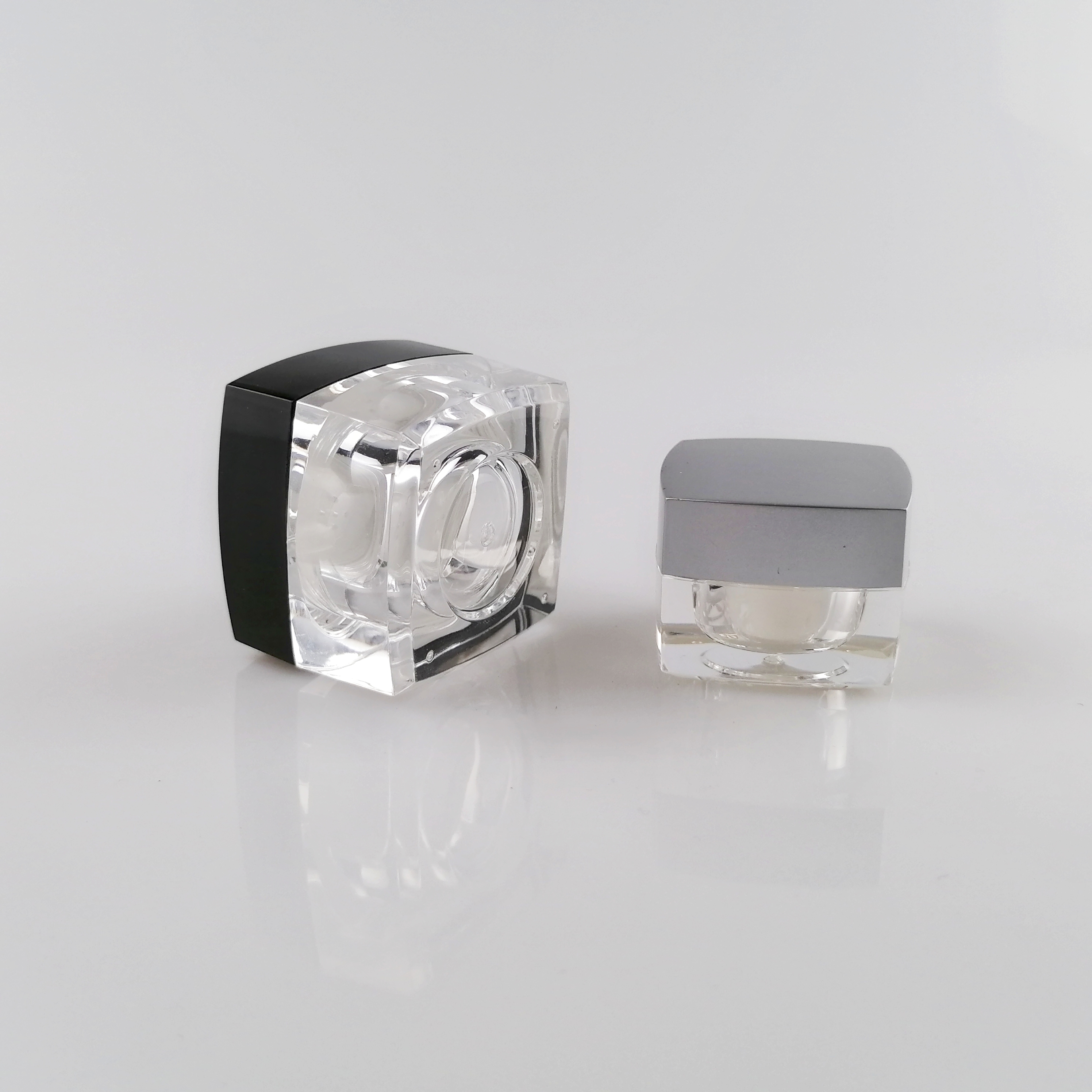 10g Clear Square Shape Plastic Loose Powder Jar 10g Clear Square Shape Plastic Loose Powder Jar