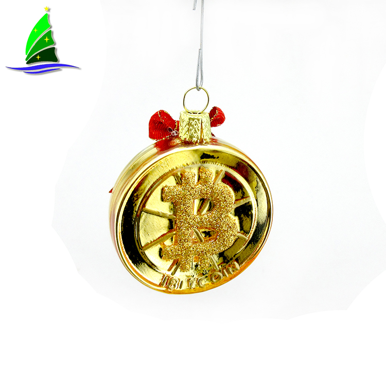 Hanging Glass Bitcoin Style Ornaments Hanging Glass Bitcoin Style Ornaments