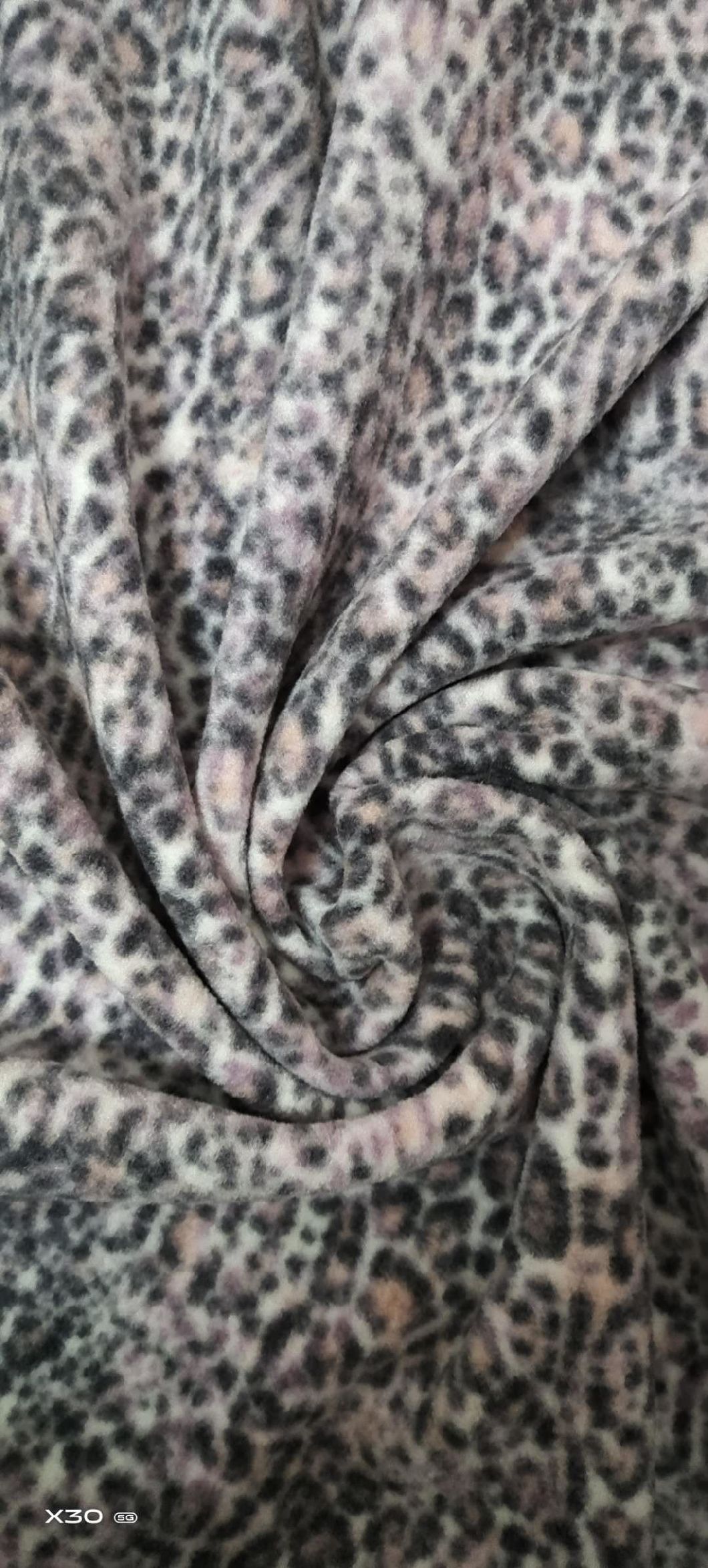 100% Polyester Polar Fleece with Printed FDY150d/96f Double Brush One Side Anti-Apling Fabric