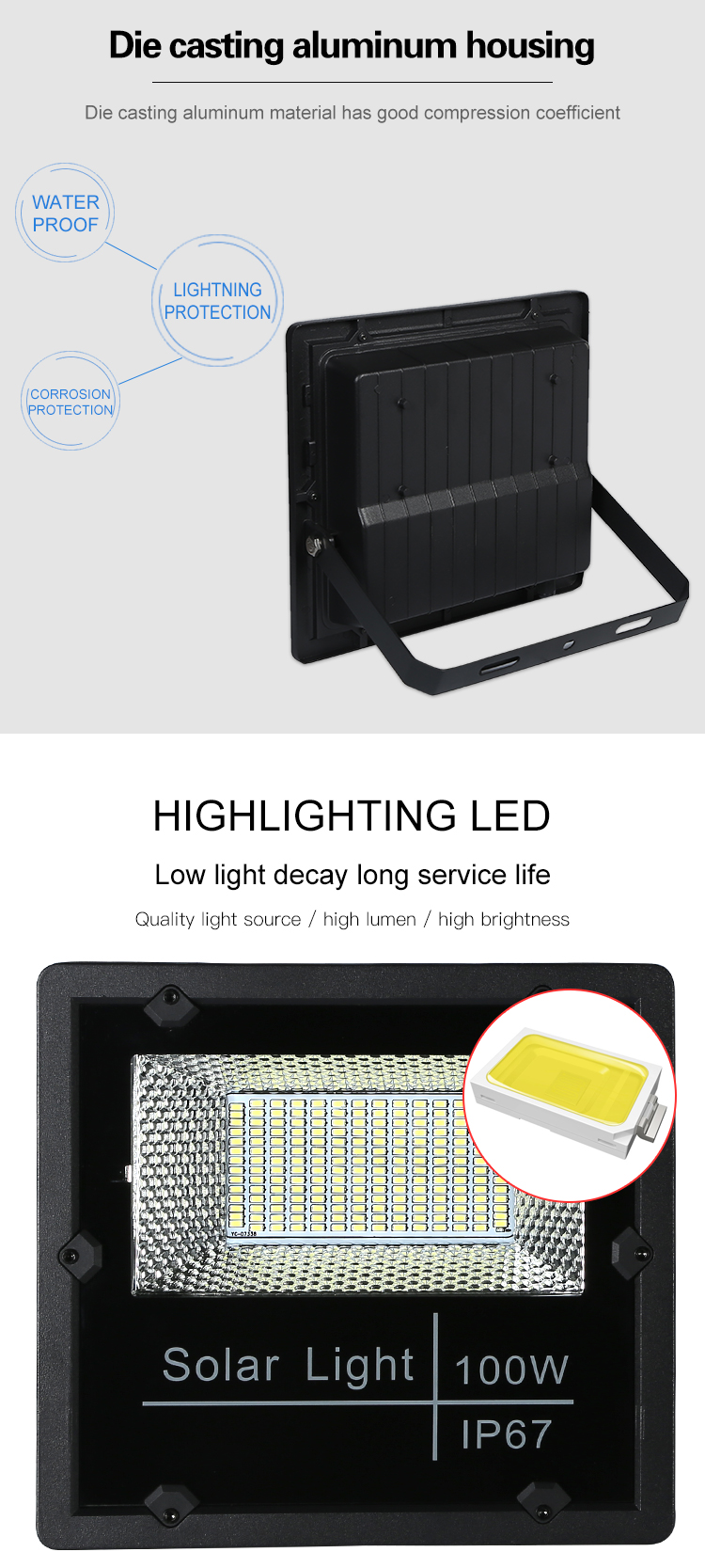 High Lumen Led Solar Flood Light