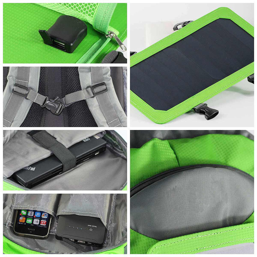 Solar Charger Backpack with 7 Watts Solar Panel