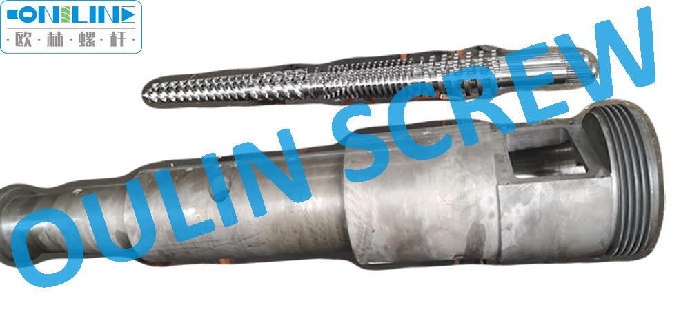 Cincinnati Cmt68 Twin Conical Screw and Barrel for PVC Extrusion, Cmt68/143 Screw Barrel