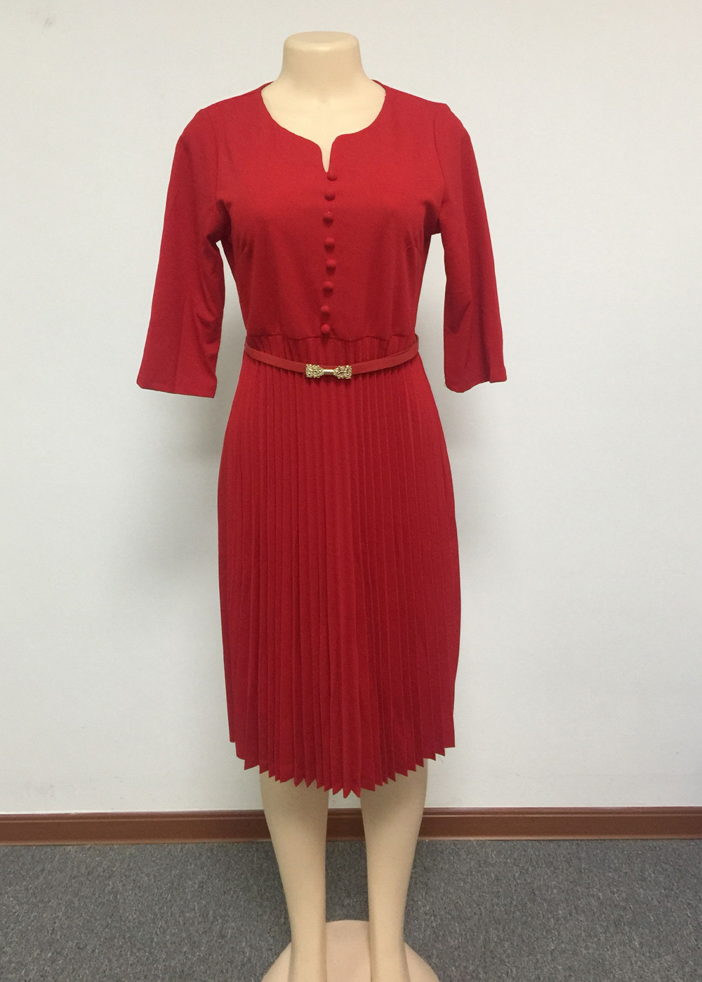 Women Elegant Tie Waist Office Dress