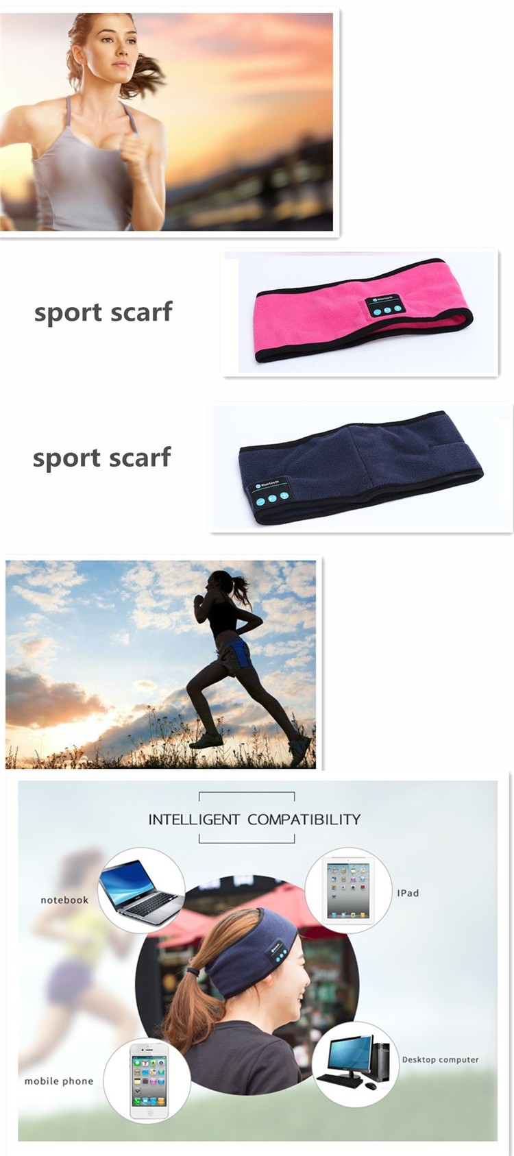 High Quality Soft-headband Sports Usage Wireless Ear Phone