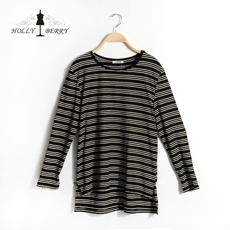Stripe Crewneck Blouses
