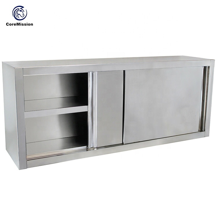 Wall Hanging Sliding Door Commercial Stainless Steel Cabinet