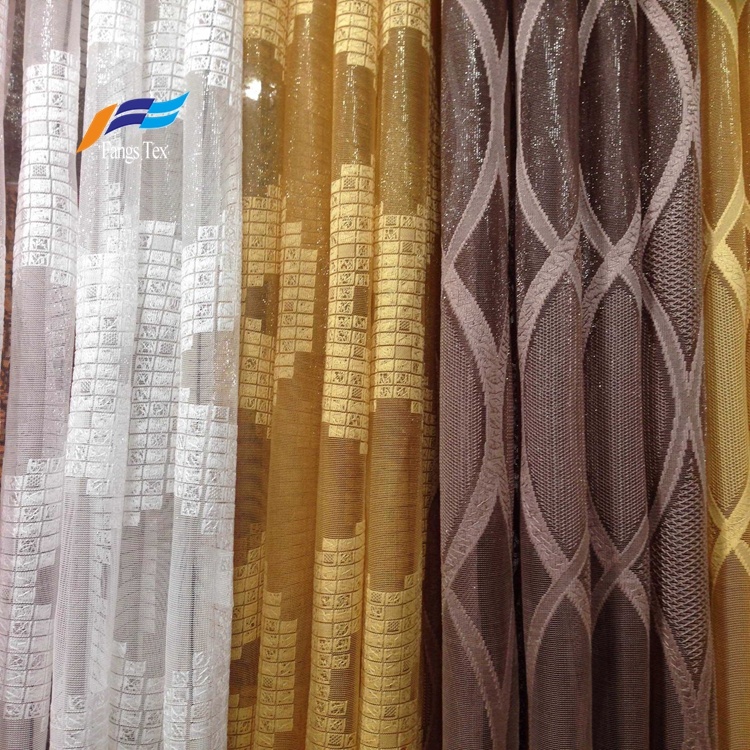 Polyester Embroidered Sheer Voile Upholstery Curtain Fabric 3