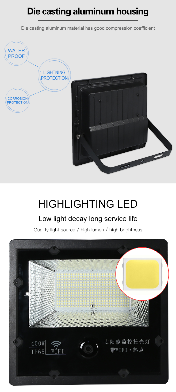 Aluminum Led Solar Flood Light