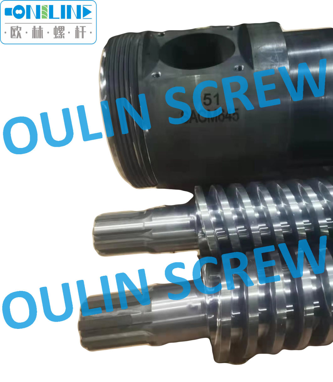 51/105 Twin Conical Screw Barrel for PVC Pipe, Sheet, Profiles