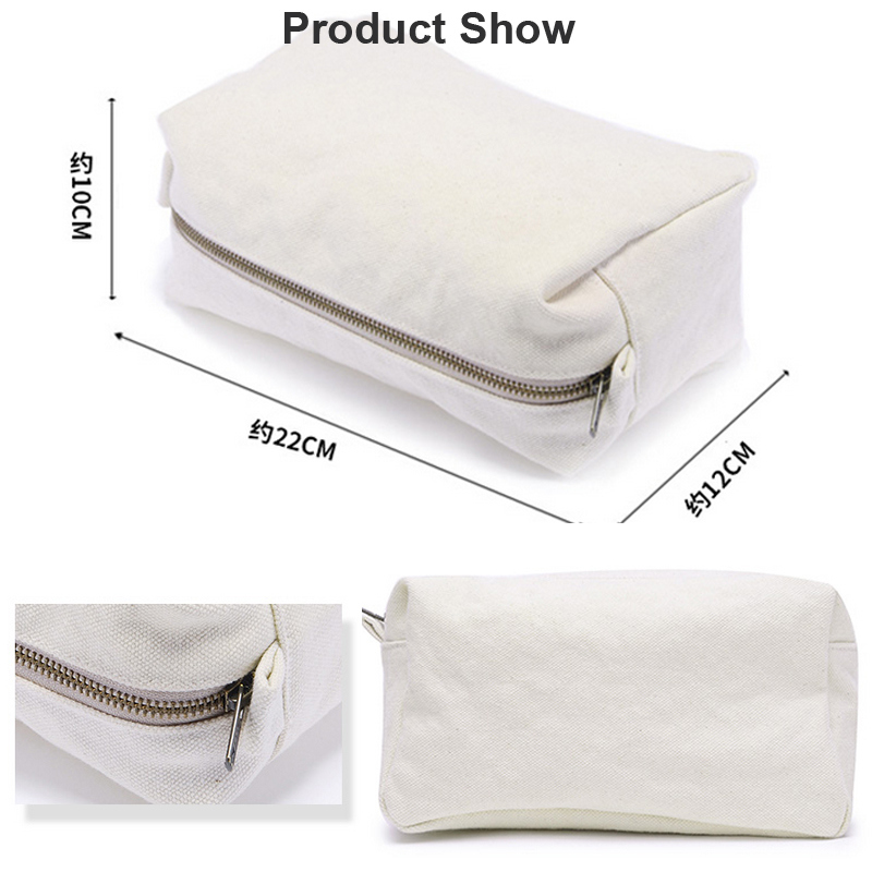 Promotional School Zippler Closure Canvas Cosmetic Bag Pencil Bag Pen Bag