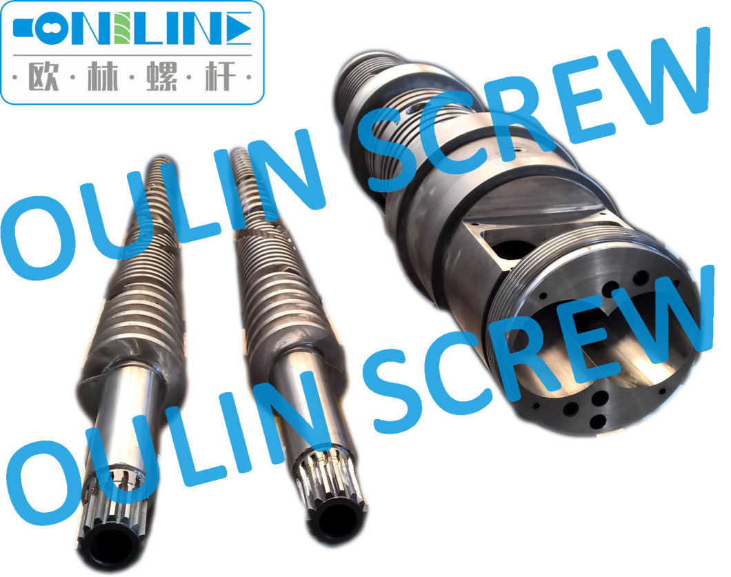 Nitrided Cincinnati CMT45 Twin Conical Screw Barrel for PVC Pellets