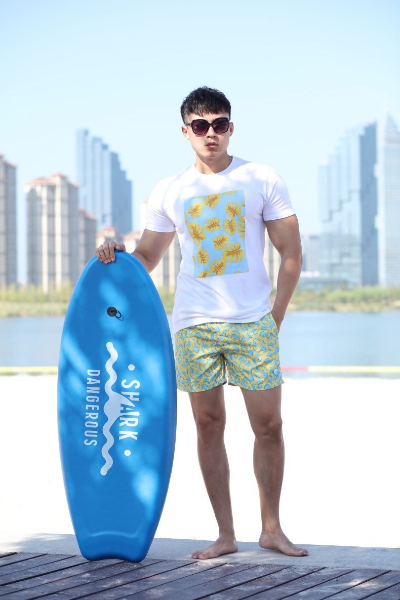 150GSM 100%Cotton T-Shirt with Big Water Print Slim Man's T Shirt