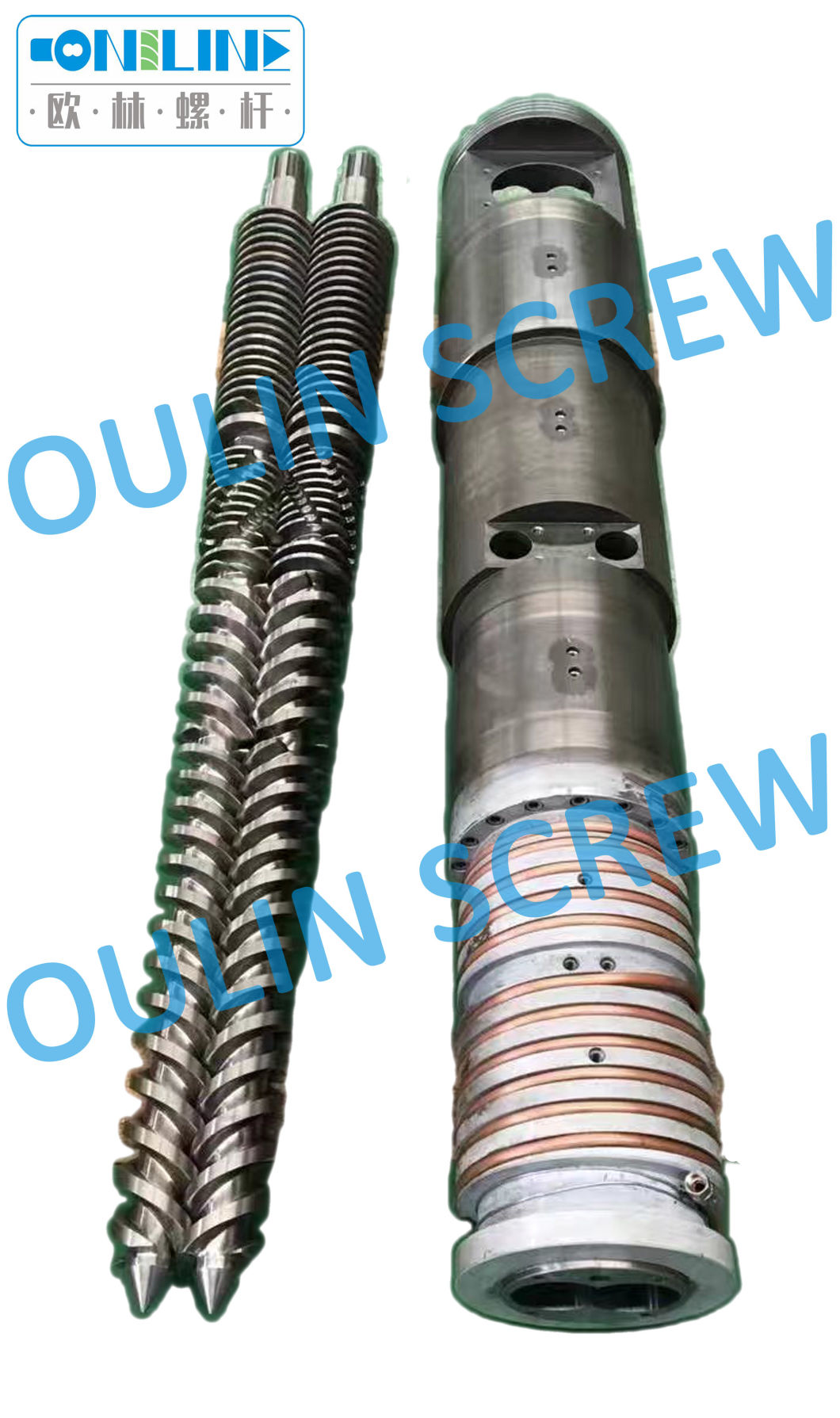 Bimetal Screw, SKD61 Liner Barrel, Jwell 65/132 Twin Conical Screw and Barrel for WPC