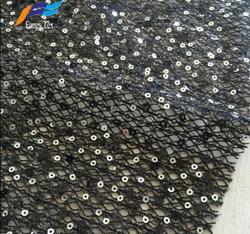 Nylon Polyester French Sequins Net Lace Dress Fabric